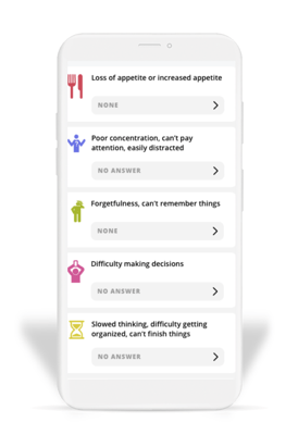NSI Symptoms Test Screen